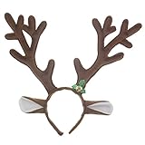 TXXCI Rentiergeweih auf Haarreif Stirnband Mit Glocken - Braun