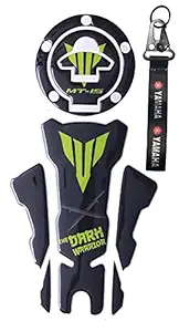 Graphixdesign Yamaha MT-15 Compatible Tank Pad Combo+Keyring (Parrot Green)