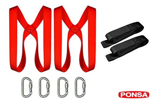 PONSA EASY UP Set bestehend aus 2 Tragegurte + 2 Bänder um Möbel und schwere Gegenstände zu transportieren. Set Möbeltragegurte