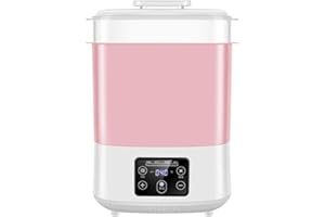 VUIUYOIES Special Bottle Sterilizer - Double Layer Power Off Protection Milk Warmer PP Sterilized Drying Baby Automatic Power Off, Pink