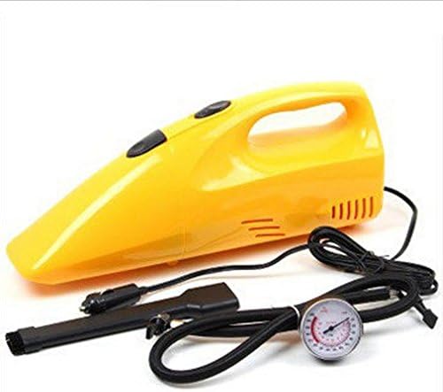 Car Vacuum Cleaner, 2 in 1 Protable 12V 90W Handheld Auto Vacuum Cleaner Wet and Dry Dual-use With Tire pump Function (Yellow)