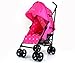 NEW ZETA VOOOM RASPBERRY (DOTS) BUGGY STROLLER PUSHCHAIR WITH LARGE SUN CANOPY HOOD with Rain Cover