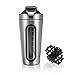 Produktbild Slimerence Eiweiß Shaker, Nutrition Fitness Shaker Protein Shaker Bottle Edelstahl mit Shaker Ball Gratis Mixer Cup für Gym Workout Fitness 700ml