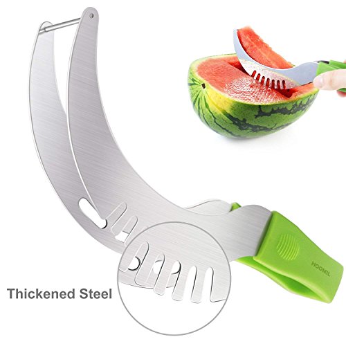 HOOMIL Cortador de Sandia Acero Inoxidable Máquina de Cortar de Corer Peeler para Melón (Púrpura)