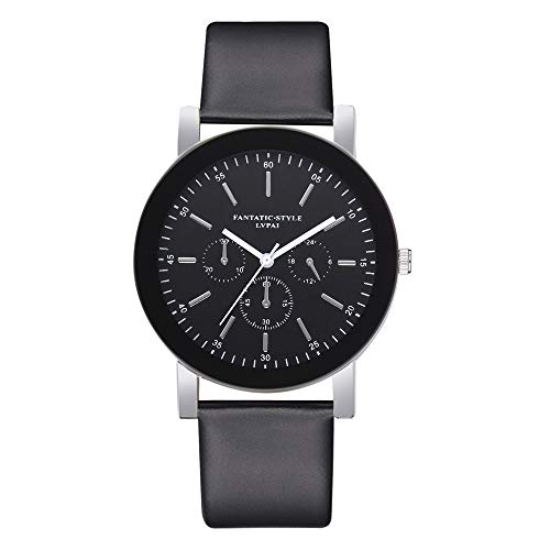 Preisvergleich Produktbild LuckhomeUnisex-Armbanduhr Analog Quarz Edelstahl Lvpai Lässige Quarz Lederbanduhr Analoge ArmbanduhrSchwarz