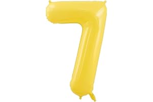Vthoviwa 40 Pollici Palloncini Numeri 7 Giallo, Pallone 7. 0123456789,10-19,20-25,30,40,50,60,70,80,90 Compleanno Numero Palloncini Foglio, Palloncino 7 Decorazione Festa Supporta Elio