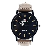 Souarts Herren Schwarz Retro Stil Kunstleder Armbanduhr Quartzuhr Uhr mit Batterie