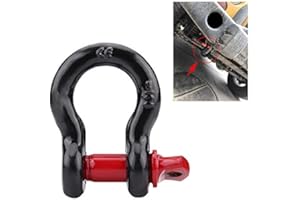 YEEPIN 2pcs Shackles Rugged Heavy Duty D Ring 2 Sizes Choose for Vehicle Recovery Towing Stump Removal Accessory for Suitable for most of UTV/ATV (Option : 2T / 4400lbs, 4.75T / 10,000lbs)(2T)