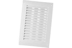 EUROPLAST 170x250mm Rejilla para Ventilación - Rejilla de Ventilación Regulable con Protección contra Insectos - Plástico ABS Blanco