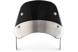 EVOMOSA Motorrad Windschutzscheibe Universal Windshield Windabweiser für 5 '' - 7 '' Scheinwerfer Motorrad (Schwarz)