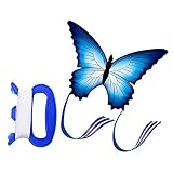 Cerf-Volant Papillon Bleu, Cerf-Volant pour Enfants en Plein Air Pliable et Résistant à la Pluie, avec Ligne des 30 m