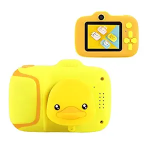 Kids Music Digital Camera 12.0MP Rechargeable Kids Camera with 2.0 Inch 1080P IPS Screen 32GB Memory Card Child Camcorder Gift for Age 3-10 Kids (Yellow)