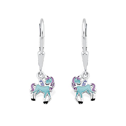 Prinzessin-Lillifee-Kinder-Ohrhnger-Einhorn-Blue-925-Silber-rhodiniert-Emaille
