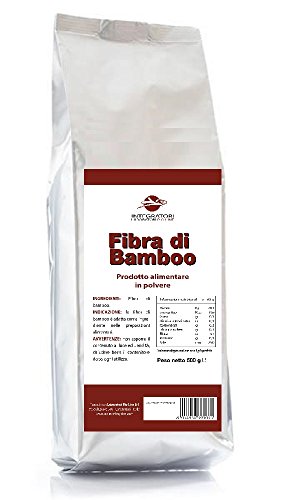 Fibra di Bamboo - Alimento a base di fibra di Bamboo in polvere, Busta da 500 g