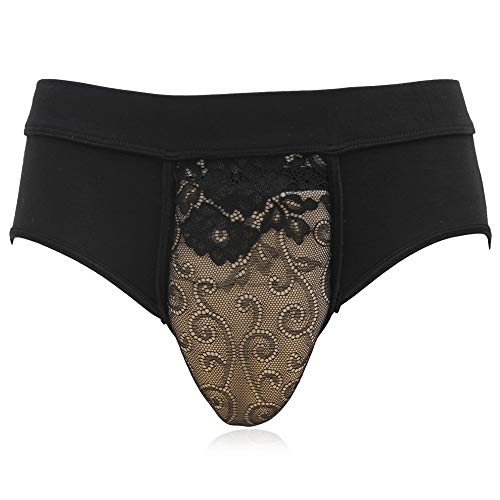 ONEFENG Cross Dressers Hiding Gaff Panty Brief Shaping for Transgender Brief Underwear - Black - XXL