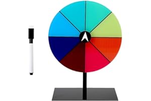 UOCAI Glücksrad Zum Drehen,20cm Farben Glücksrad Spielzeug Zum Selbstgestalten,Tabletop Spinnings Prize Wheel,Drehendes Preisrad Für Karneval,Messen,Rutschroulette-Rad des Glücksspiels Mit Stand Löschbar