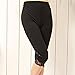 Liang Rou Maternity Elastane Adjust Waistband Cropped Leggings Lace Trim Color Black