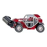 Lieferumfang: 1x SIKU 1482 Manitou Teleskoplader, Material: Metall/Kunststoff, Abmessungen: 8,9 x 3,7 x 3,6 cm, Gewicht: 0,045 kg, Farbe: Rot, Serie: SIKU SUPER