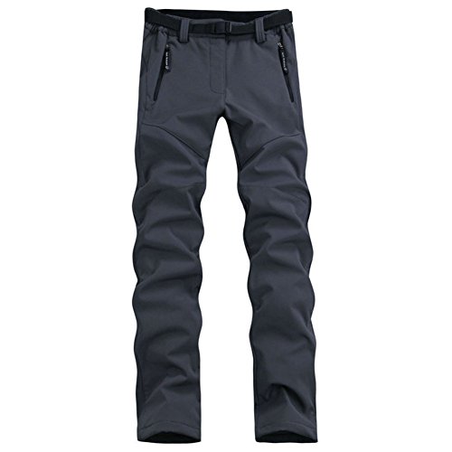 Hibote Femme Pantalon Étanche Softshell Ultra Thermique Doublure en Polaire Hiver Automne Coupe-Vent Résistant Respirant Sport Randonnée Camping Running Ski S-3XL