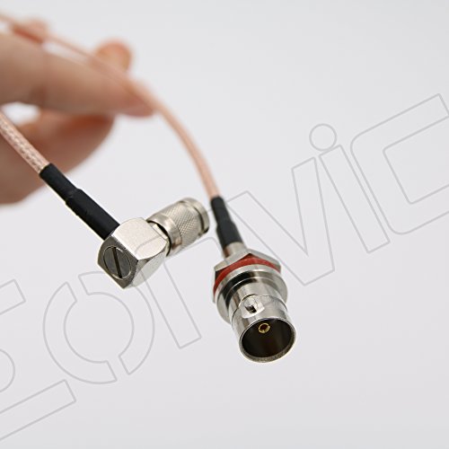 eonvic BNC-Buchse Schott nach rechts Winkel 1.0/2.3 DIN männlich RG179 SDI Kabel Jumper Pigtail 20 cm - 2