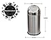 King International stainless steel Push dustbin 8x16 inch(Lifetime Warranty*MADE IN INDIA) RS.755.00