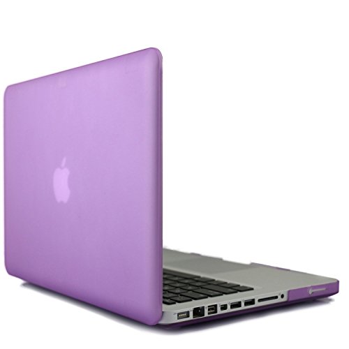 i-Buy Matte Gummierte Harte Schutzhülle Hülle für Apple Macbook Pro 13.3 Zoll mit DVD-Treiber + Schutzfolie + Silikon Tastaturschutz + Anti-Staub-Stecker – Lila - 5
