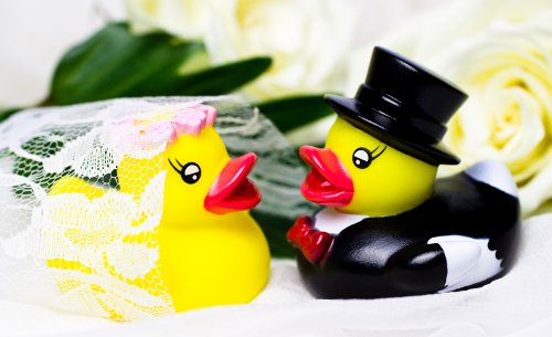 Purovi® Hochzeitsenten Braut und Bräutigam | Badeenten als Hochzeitspaar | Brautpaar Hochzeit - 2