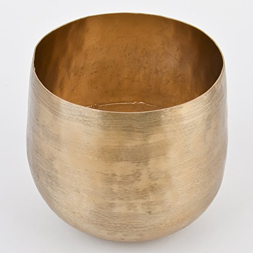 Topf Milano Luxury Design Metall Blumen Pflanzen Gefäß (19x21x18cm, Gold)