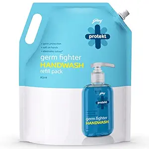Godrej Protekt Germ Fighter Handwash Refill Pack | Aqua - Germ Protection | 1.5 L