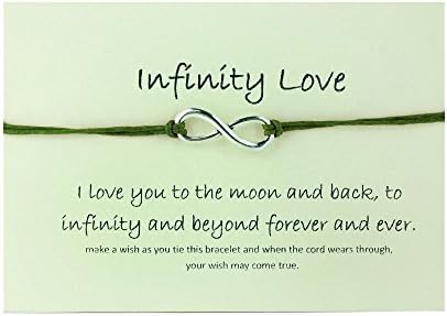 TrendsMe Best Friend/Sisters/Birthday/MUM Wish Bracelet Tibetan Charm Personalised Gift[Infinity Love,Green]