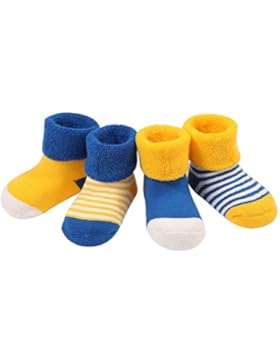 Happy Cherry 0-36 Monate Babysocken 4 Paar Baumwolle Dicke Erstlingssöckchen Frühling Herbst Socken Lieblich Gepunkte...