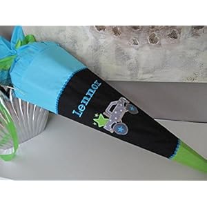 #61 Truck, Monstertruck, Auto Schultüte Stoff + Papprohling + als Kissen verwendbar