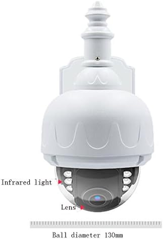 360° Panoramic Rotation Wireless Wifi Camera 960P/1080P HD 2.8mm Focal Length 5x Zoom Household Outdoor Waterproof Spherical Monitor Diameter 130mm (Color : 64GB, Size : 1080p)