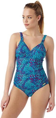 Ladies Animal Print Cross over Swimsuit B-C D-DD Cups (18 B-C)