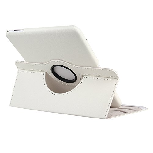 EnGive 360°Drehbares Ledertasche Samsung Galaxy Tab 4 10.1 Hülle (10,1 Zoll) Schutzhülle Case Tasche mit Ständerfunktion Auto Sleep/Wake-Funktion (Samsung Galaxy Tab 4 10.1, Weiß) - 6
