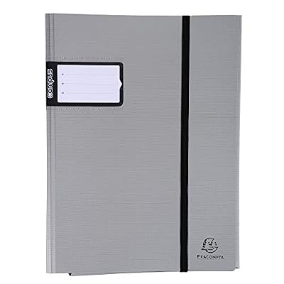 Exacompta - Réf. 85662E - Protège-documents en polypropylène rigide Campus metal 60 vues - A4 - couleur aléatoire