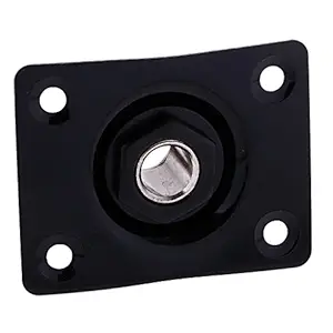 MAXBELL Rectangle Output Input Jack Plate Socket Plug for Electric Guitar Bass Black