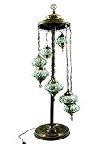 Peso: aprox. 8000 g. Lámpara de pie oriental estilo turco de cristal con mosaico, otomana, asiática, hecha a mano, con mosaico, de cristal, para interiores, oriental, tamaño de cristal 2