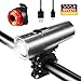 Produktbild Nasharia Fahrradlicht LED Set, StVZO Zugelassen USB Wiederaufladbare LED Fahrradbeleuchtung Set, Fahrradlampe Set inkl, IPX5 wasserdichte Frontlicht und Rücklicht, Lithium Aufladbare Fahrrad Lichter