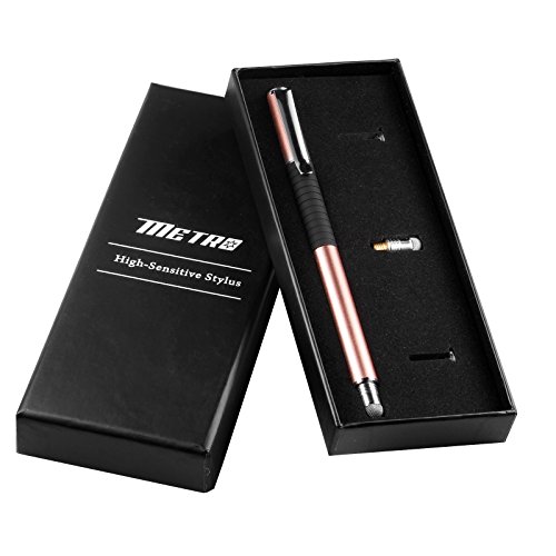 METRO Präzision Disc Eingabestift Touchstift Stylus 2 in 1 Kapazitive Touchscreen Stift mit 2 Ersatz Fein Disc Tips, 1 Ersatz Fiber Tip für alle Touch-Screen Apple iPhone, iPad, iPad Mini, Handys, Smartphones & Tablets (Rosen-Gold) - 4