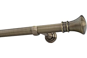 Sento 25mm Metall Gardinenstange Vorhangstange 1-läufig Messing Antik Classic PRYMA 240 cm (2x120cm)