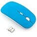 Produktbild Saxonia Funk Maus Optische Wireless Mouse flach 3 Tasten mit USB 2.4 GHz Empfänger Blau