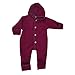 Engel-Natur Baby Overall mit Kapuze aus Bio Schurwoll-Fleece, Beere melange, Gr. 50/56