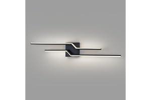 EIDEARAY Led Wall Light Indoor,24W Black Modern LED Wall Lighting Fixtures,Lines Design Wall Sconce Light 4000K Cool White Wall Lamps for Bathroom Bedroom Living Room 80cm