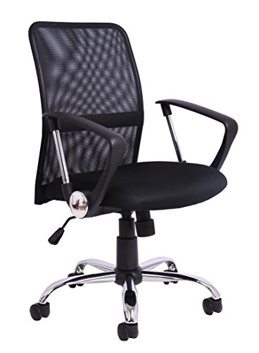 détail Office Essentials, Chaise de Bureau à Hauteur Ajustable en Tissu Maillé avec Poignée de Contrôle de la Rotation, Noir