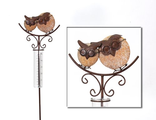Regenmesser Eule Gartenstecker Höhe: ca. 125 cm - 2