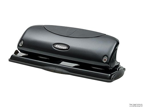 3XRexel Precision P425 4 Hole Punch Black 25 Sheet Capacity and Paper Alignment Indicator