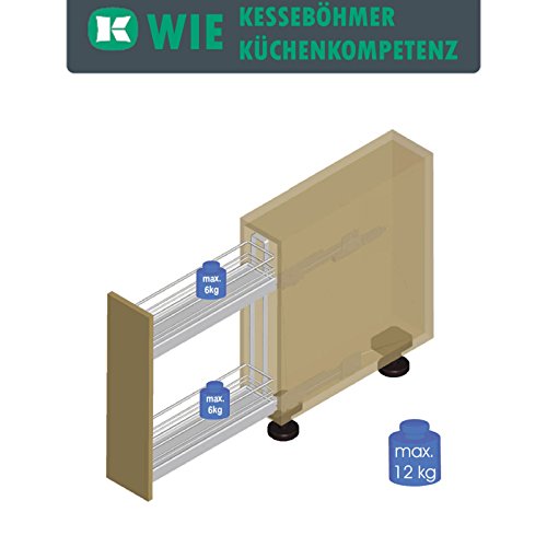 SO-TECH® 15er Unterschrankauszug Classic 90° 2-etagig mit 3D-Adjust Küchenauszug Schrankauszug Vollauszug - 5