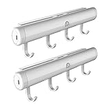 Aplicación Amplia: Con 4 ganchos, puede colocar perchas, llaves, cinturones, sombrero, toalla, ropa, bolsa, etc. Ideal para puerta de entrada, pasillo, dormitorio, baño, trastero, almacén, etc.