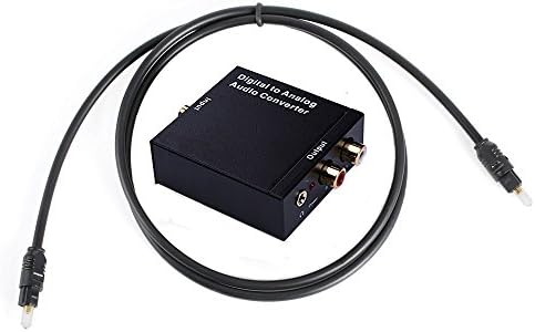 HEJSANG Digital Optical Coax to Analog RCA Audio Converter with 3.5 mm Jack for PS3 XBox HD DVD PS4 Sky HD Plasma Blu-ray Home Cinema Systems AV Amps Apple TV with Optical Cable Power by DC 5V power adapter